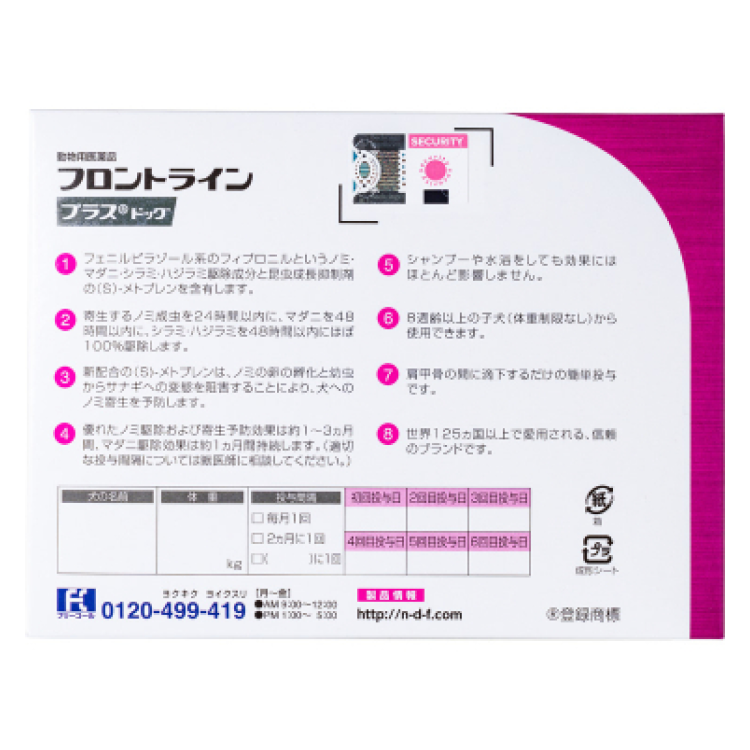 写真:フロントライン プラス® ドッグの製品写真